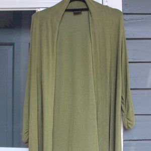 Olive Green Cotton Sweater, Medium